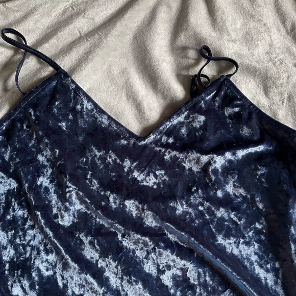 French Connection Midnight Blue Velvet Dress - Picture 4 of 7